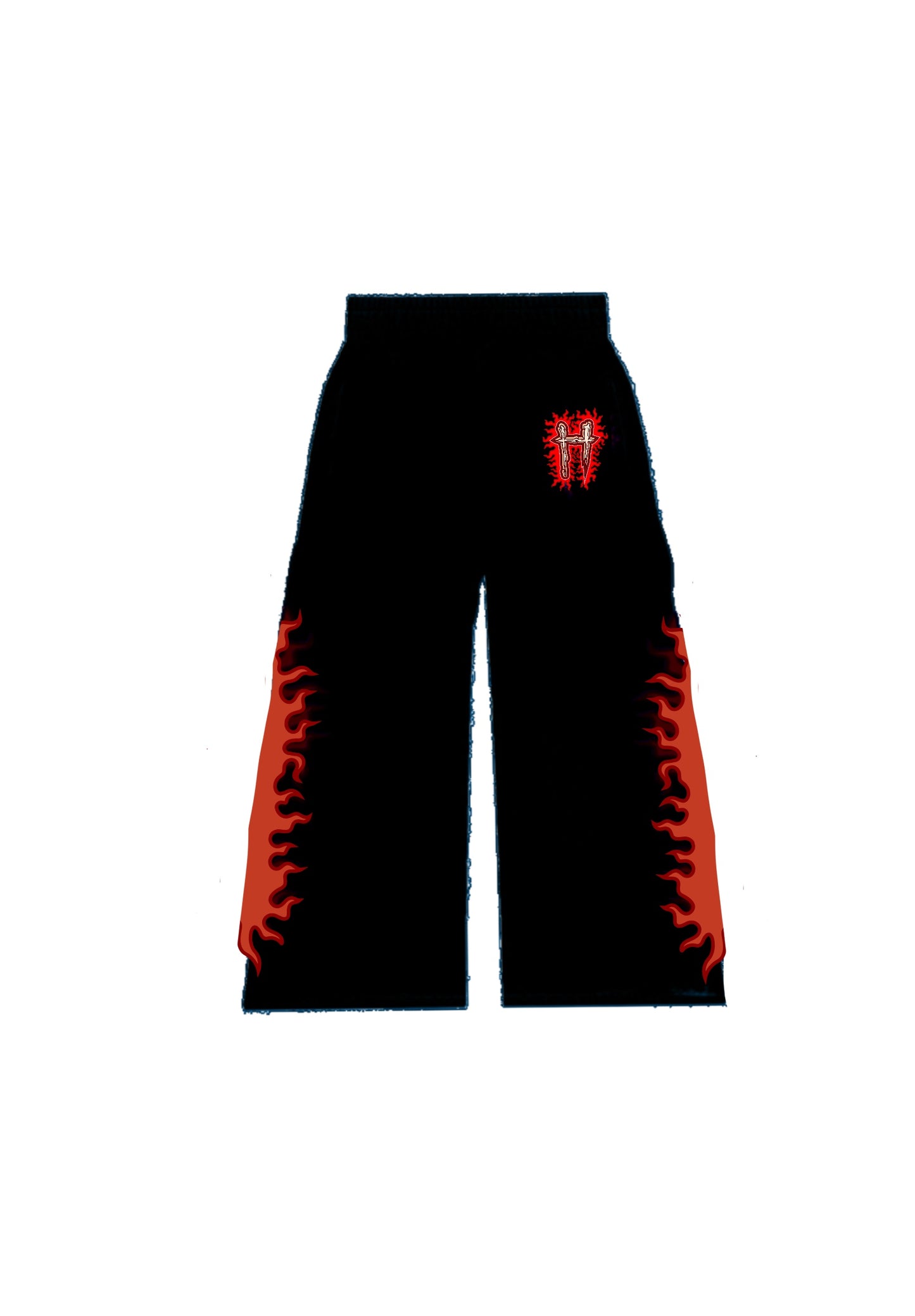 Icy flames flare pants
