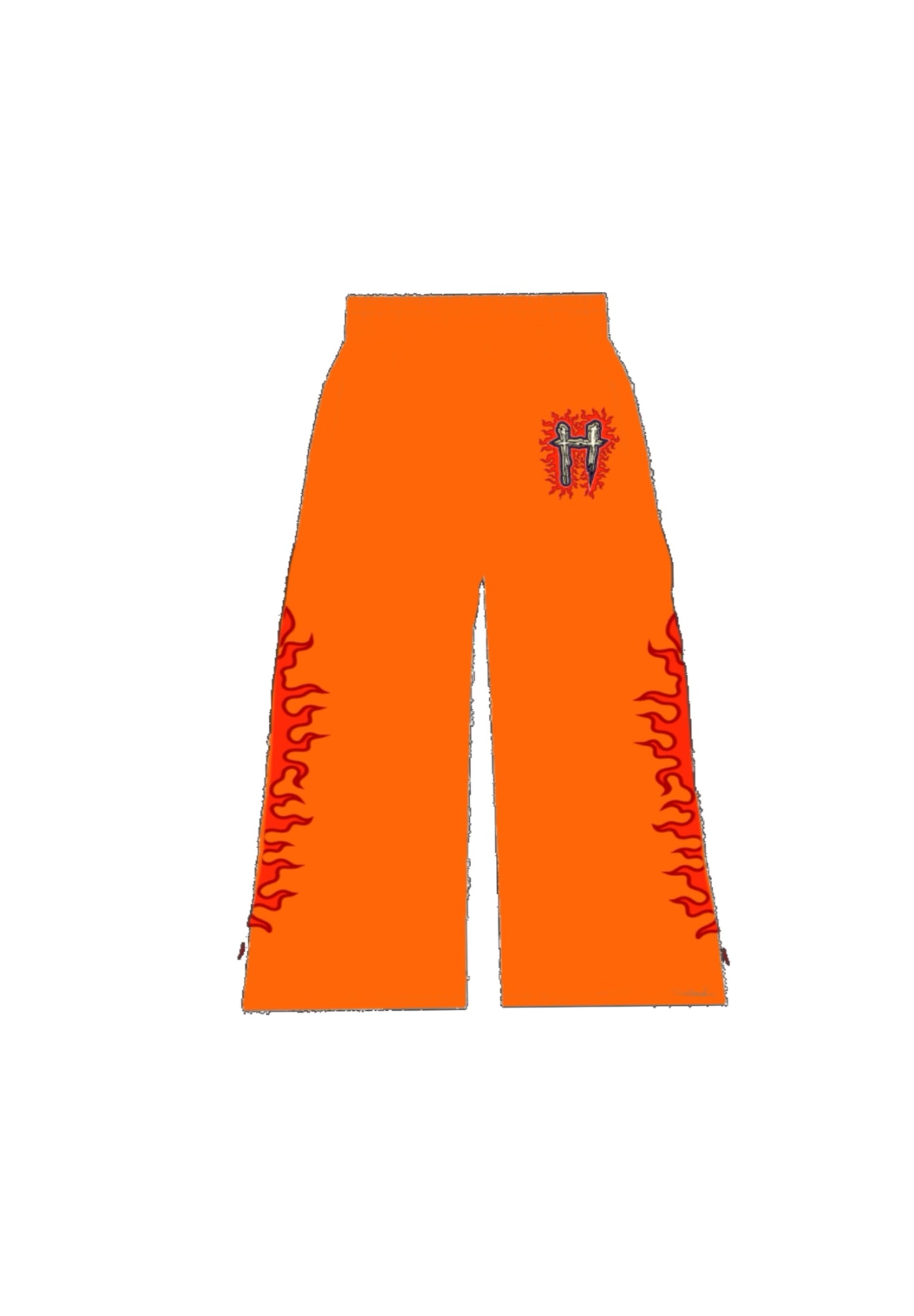 Icy flames flare pants