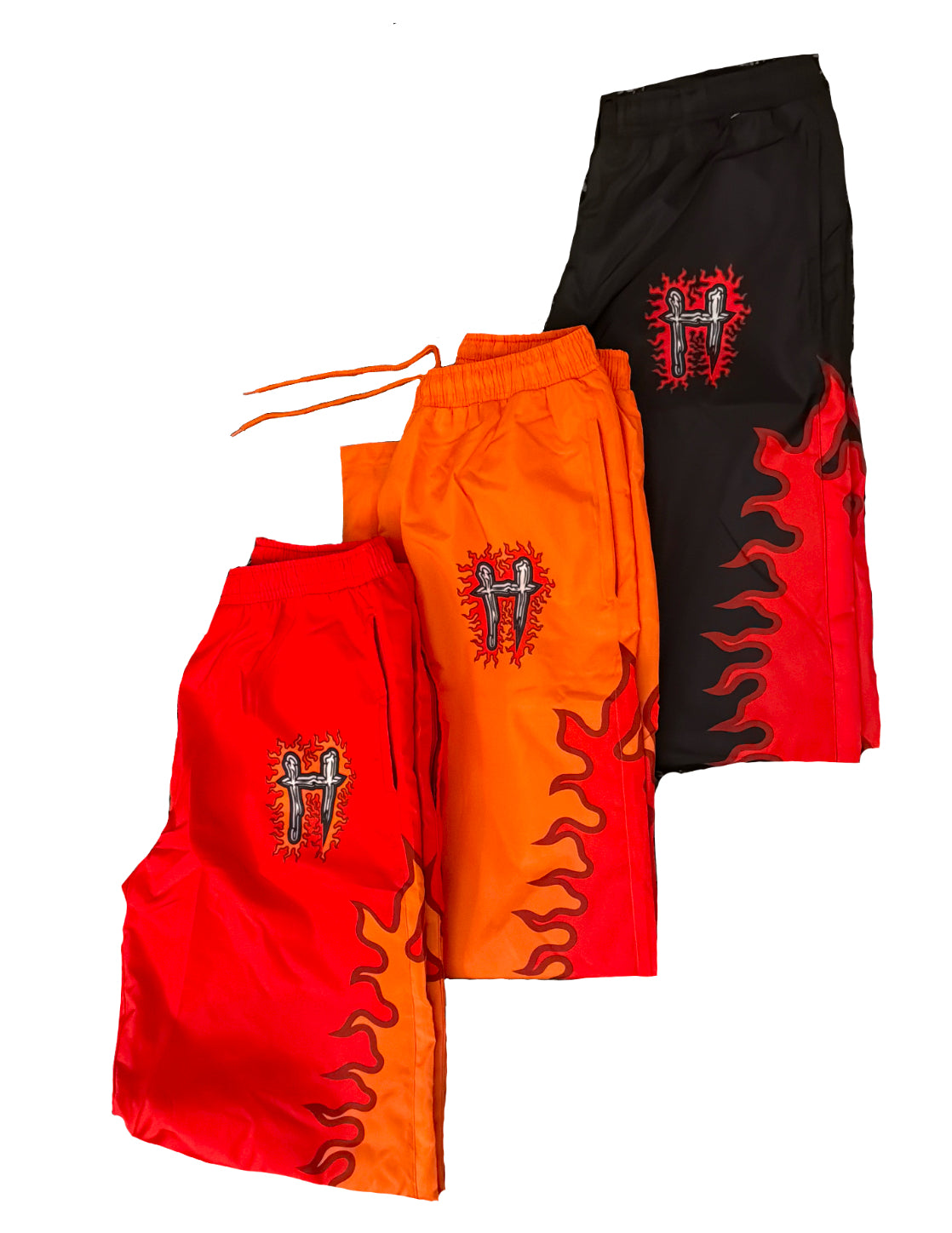 Icy flames flare pants